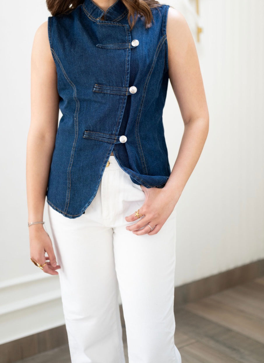 Denim Sleeveless Jacket