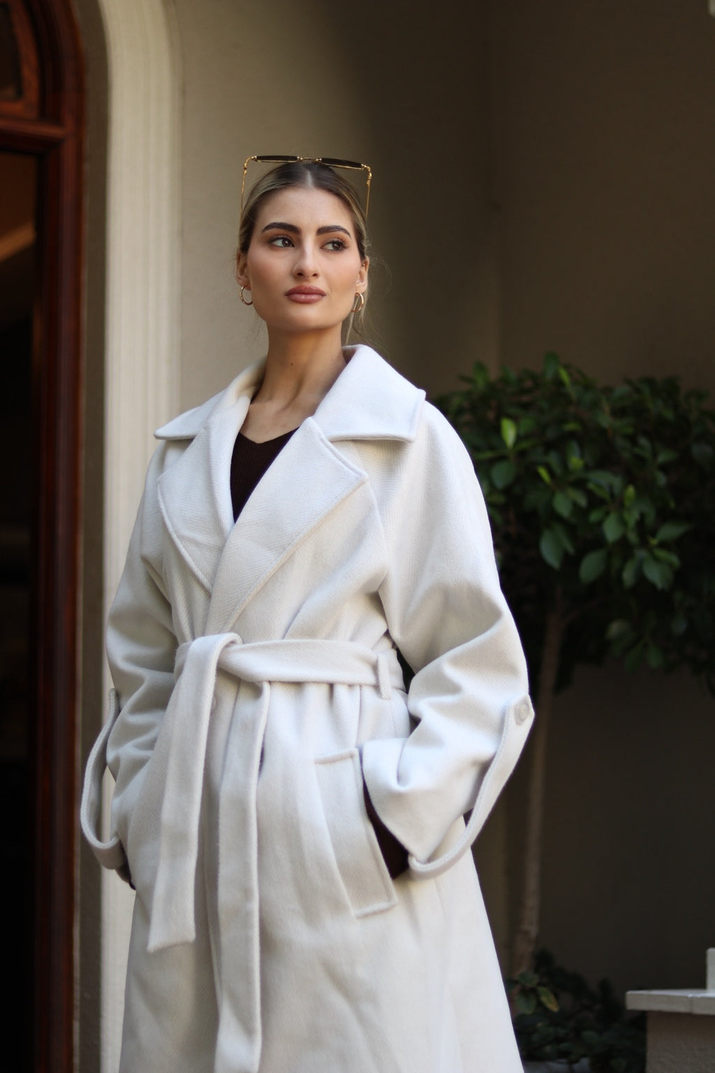 Long Trench Coat - light grey