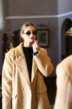 Warm Melton Coat Camel