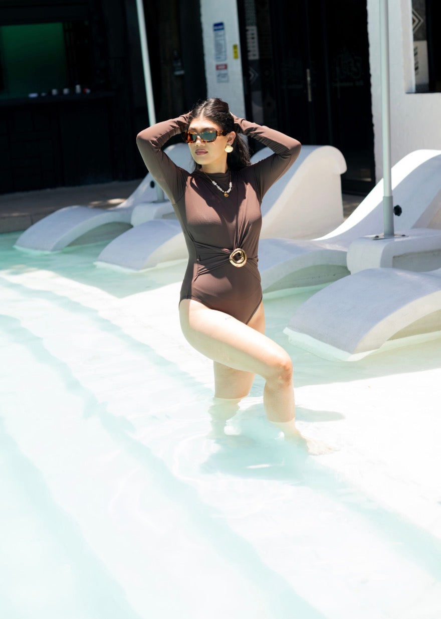 Brown Knot Bodysuit