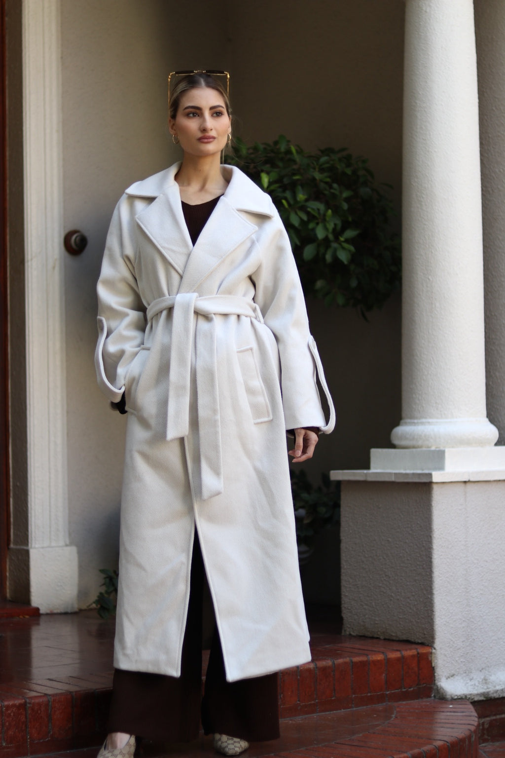 Long Trench Coat - light grey
