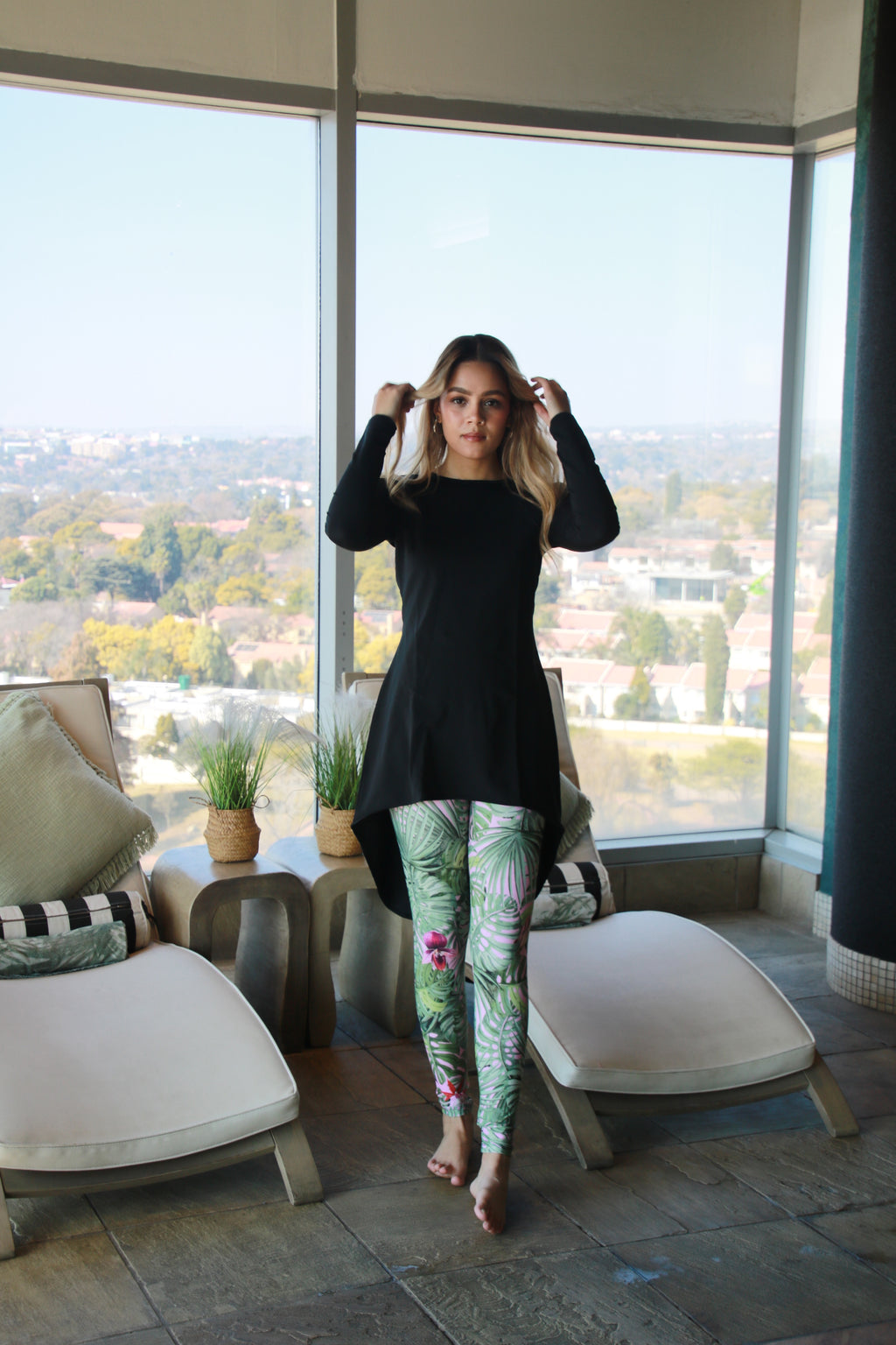 High Low with Green and Pink Legging