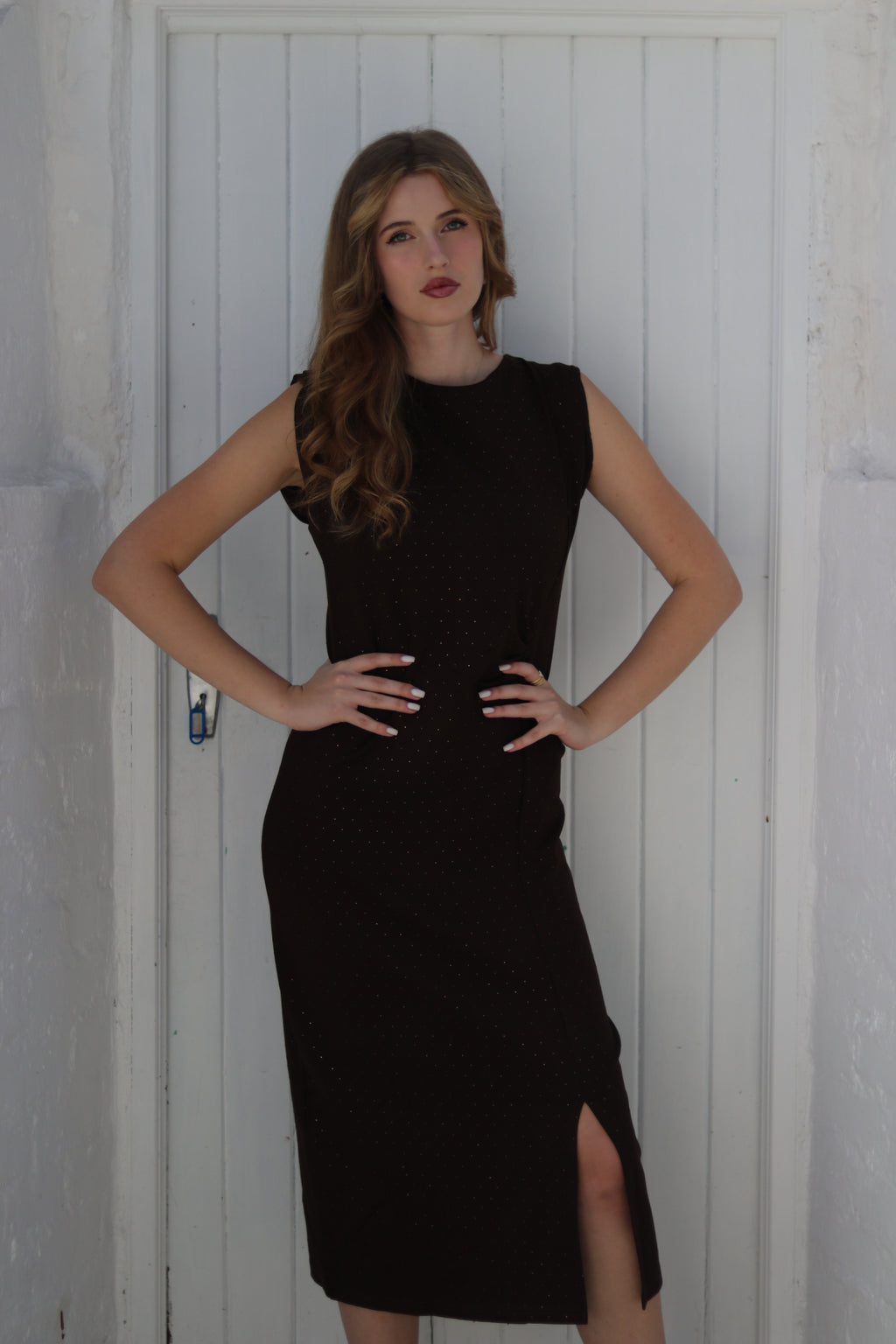 Brown Studded Dress