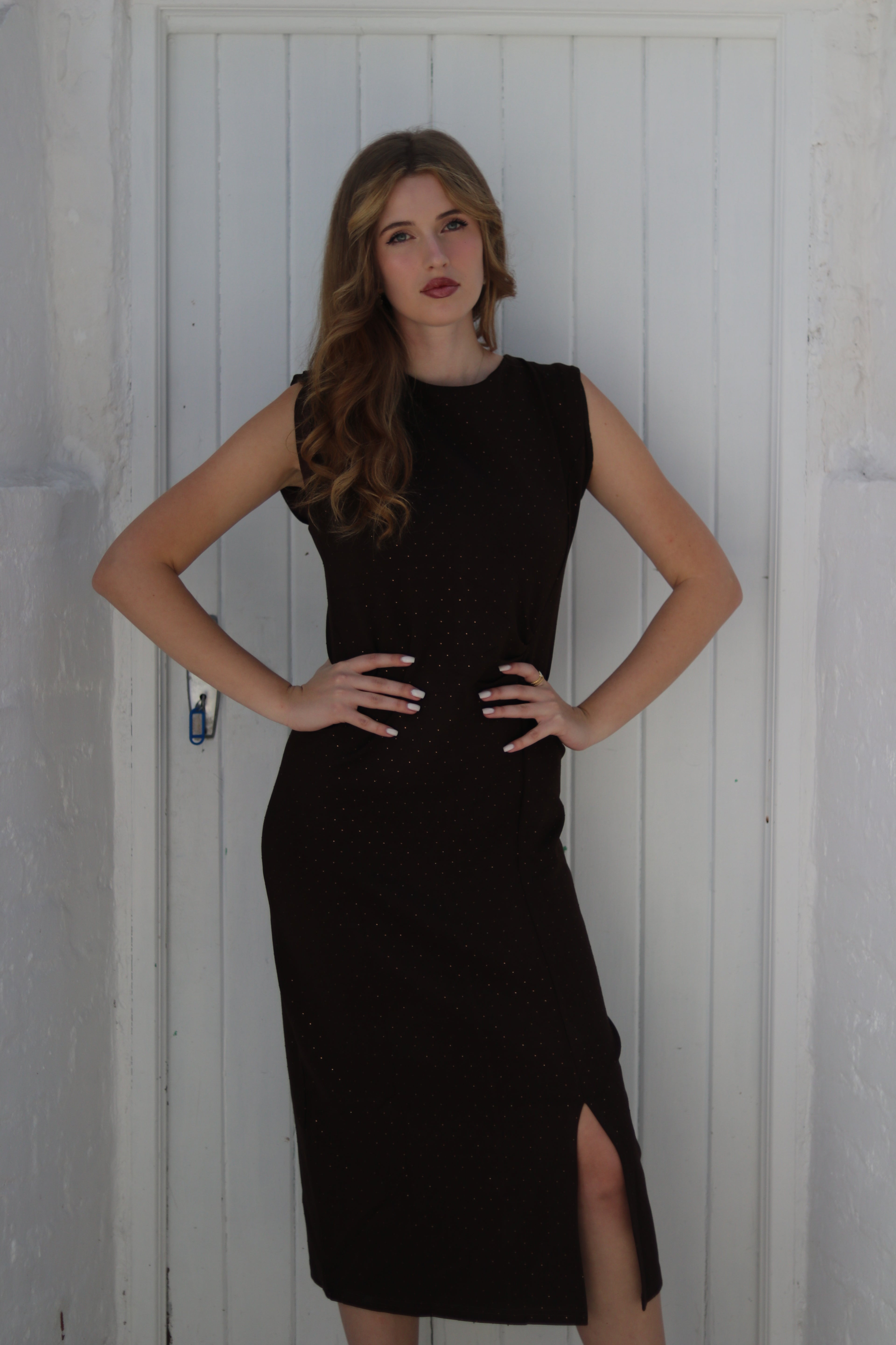 Brown Studded Dress
