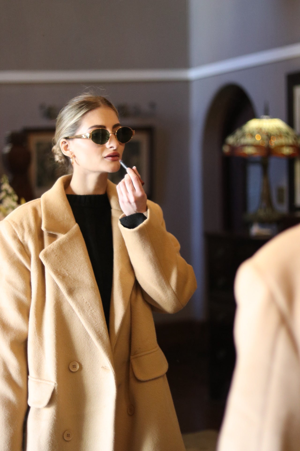 Warm Melton Coat Camel