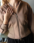 Mocha Sculpted Zip Sweatshirt