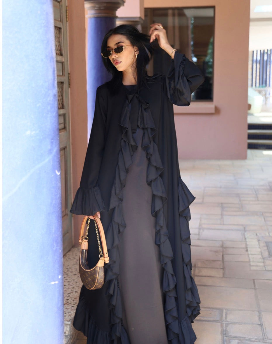 Black Frill Abaya