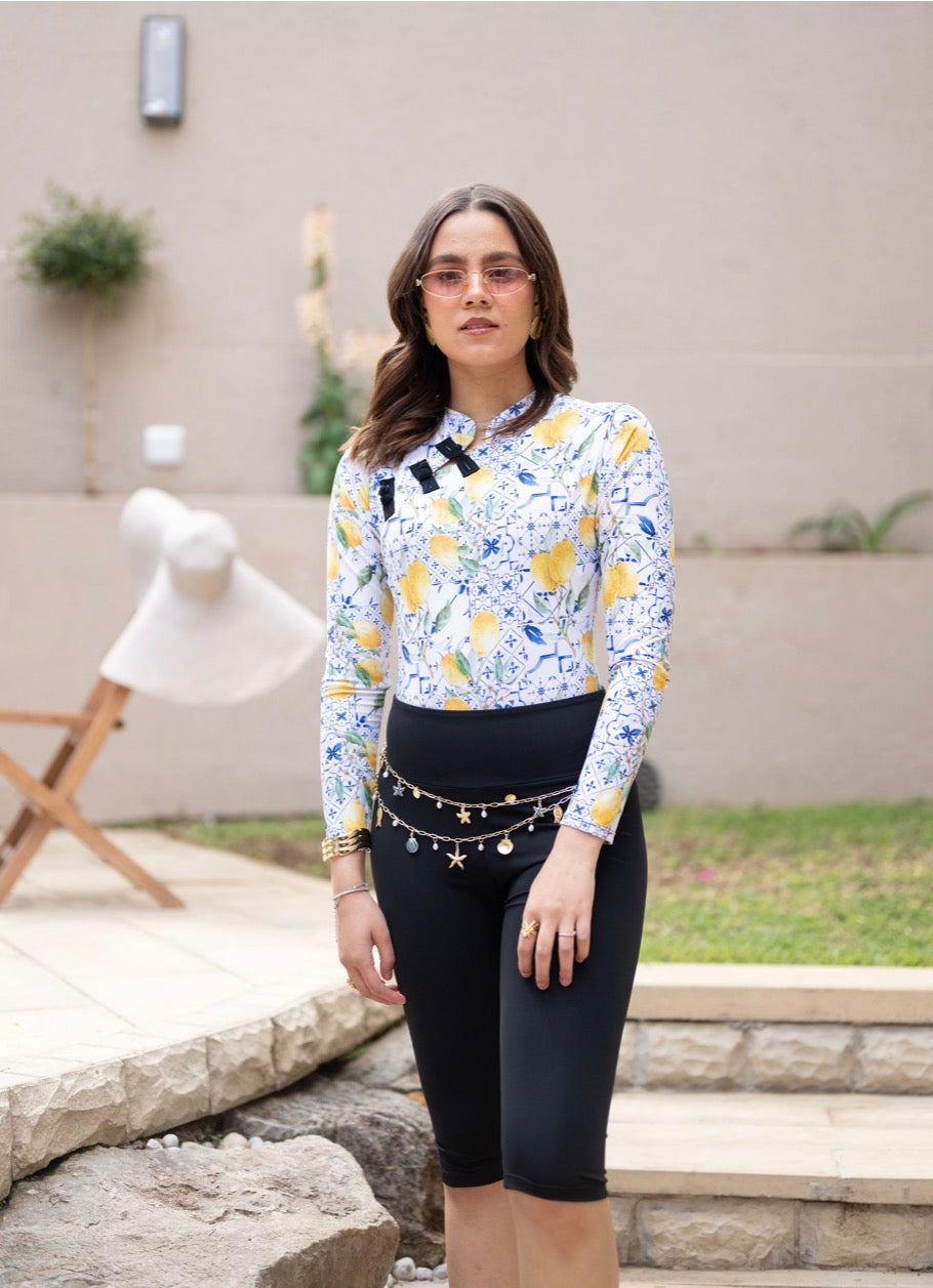 Dynasty Lemon Mosaic Bodysuit
