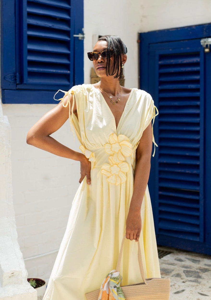 Butter Flower Yellow Dress