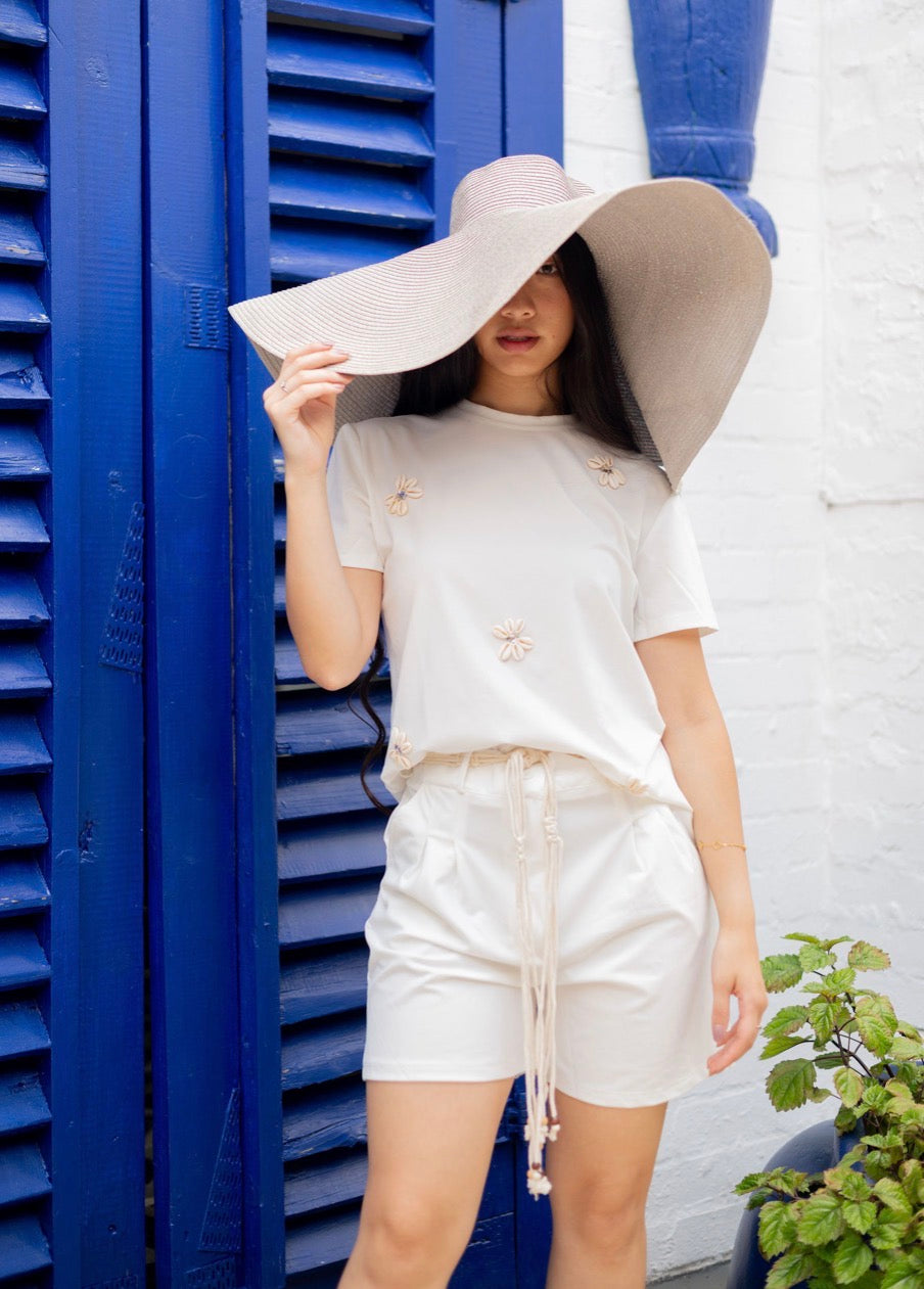 White Shell Top and Short Set
