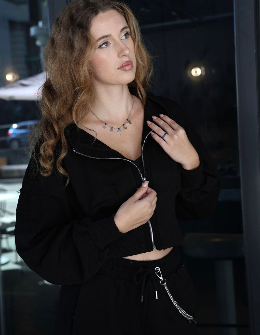 Midnight Cropped Co-Ord