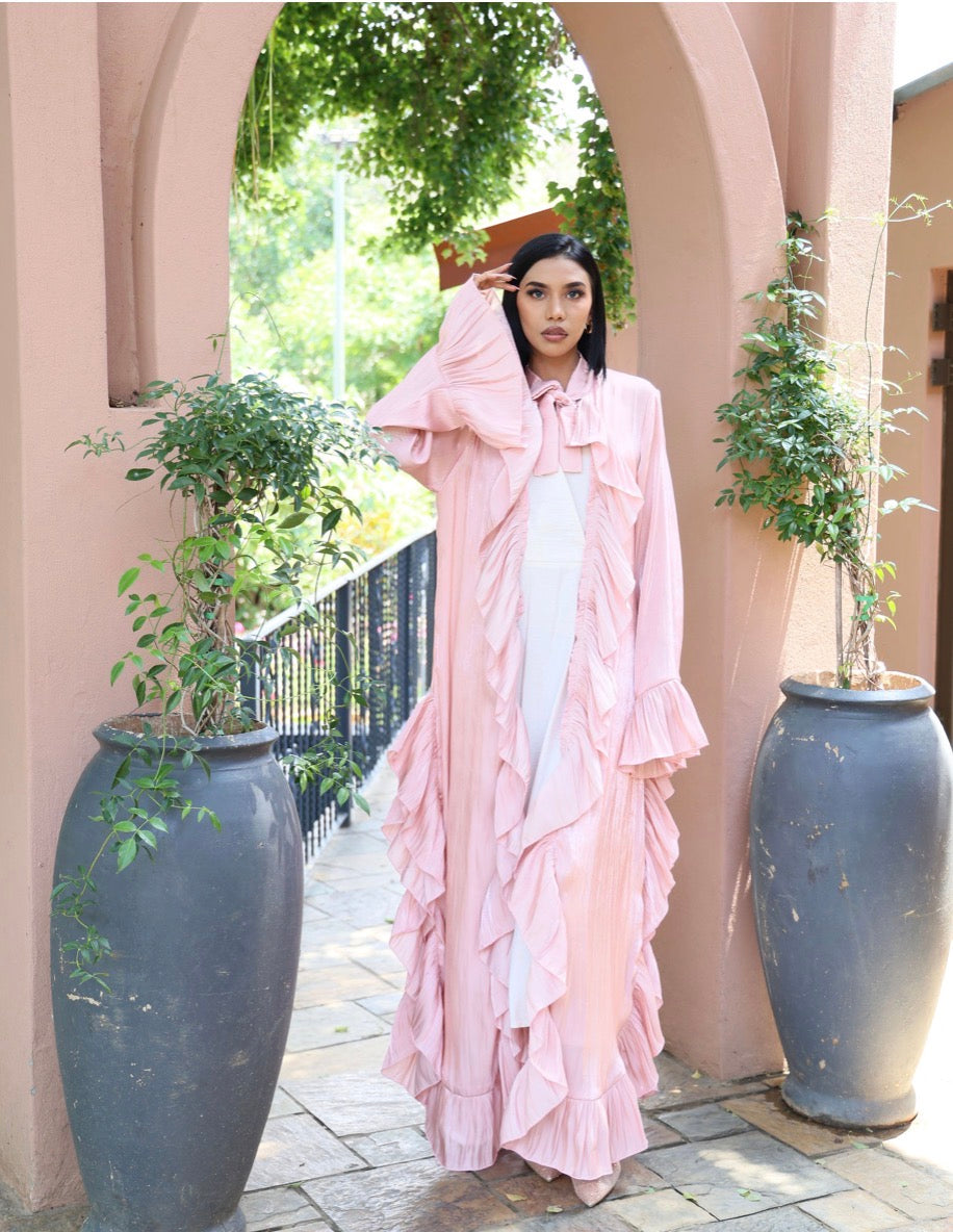 Pink Frill Abaya