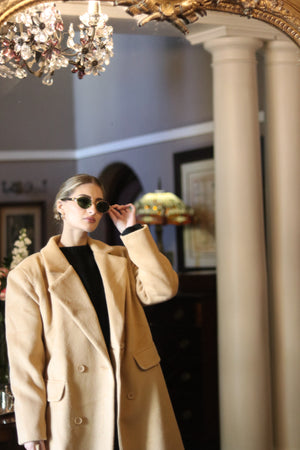 Warm Melton Coat Camel