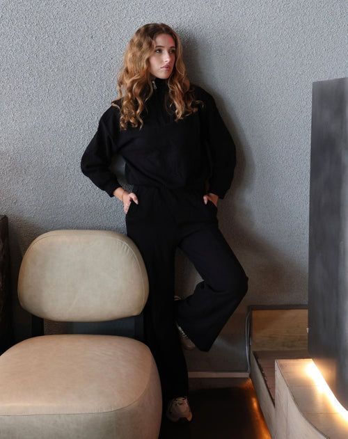 Aspen Black Half-Zip Tracksuit