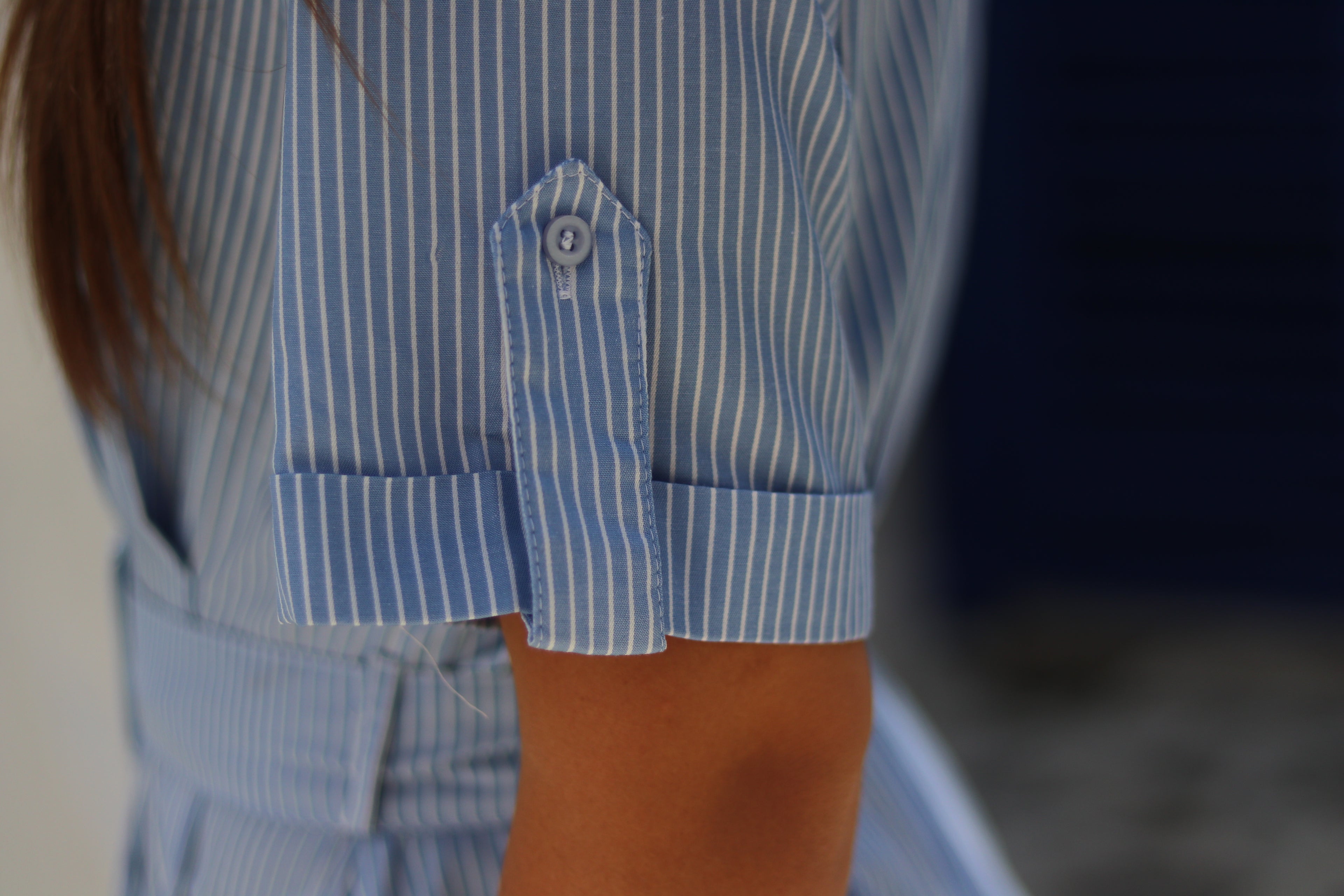 Blue Pinstripe Dress