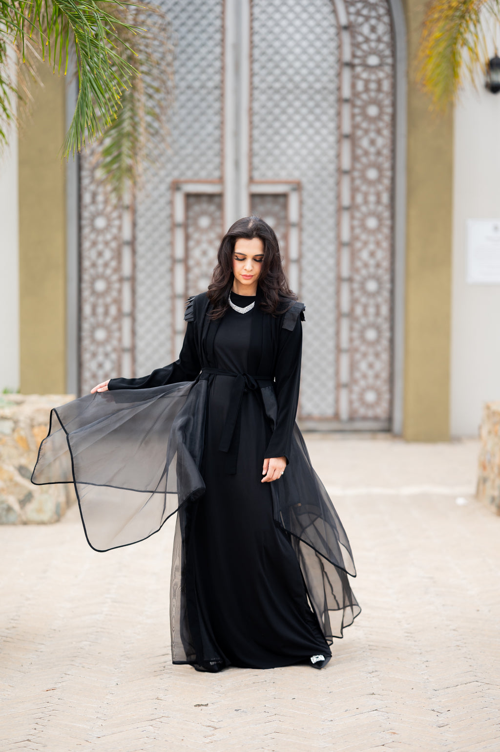 Layered Organza Abaya