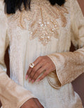 Golden Beige Front Beaded Mukhawar
