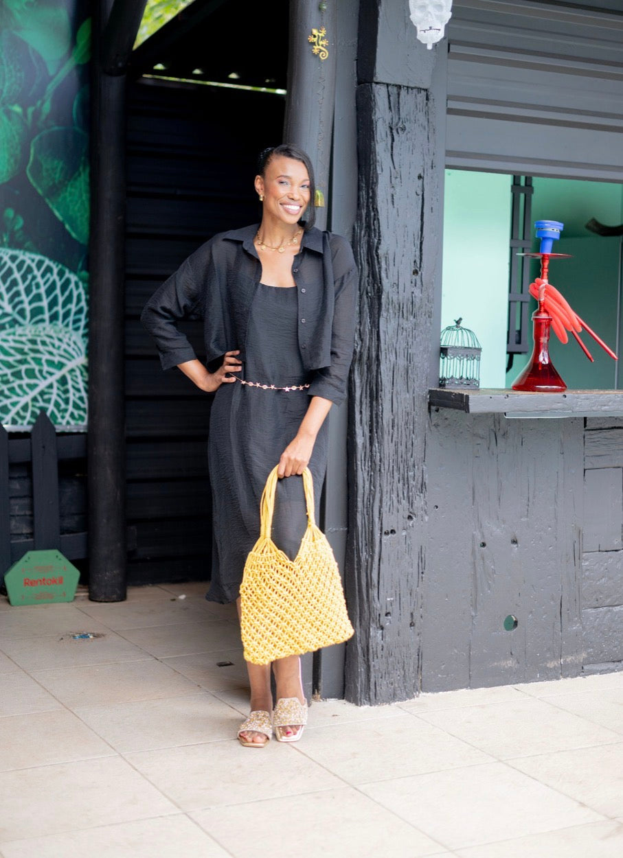 Charcoal Black Top and Dress Set