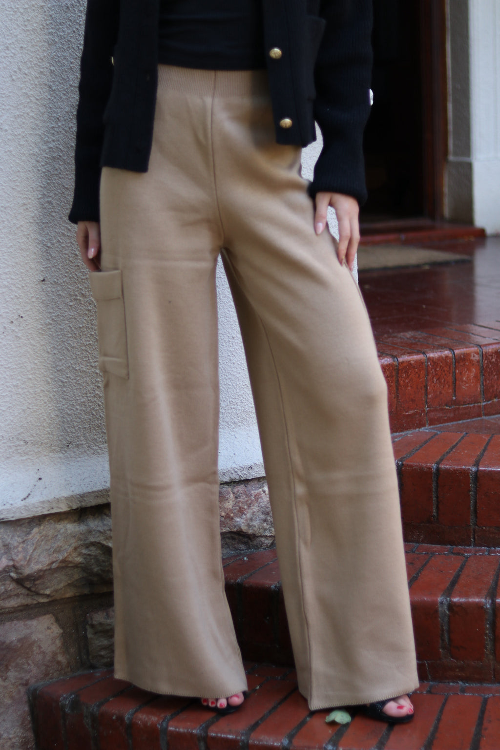 Knit Track Pants - Camel