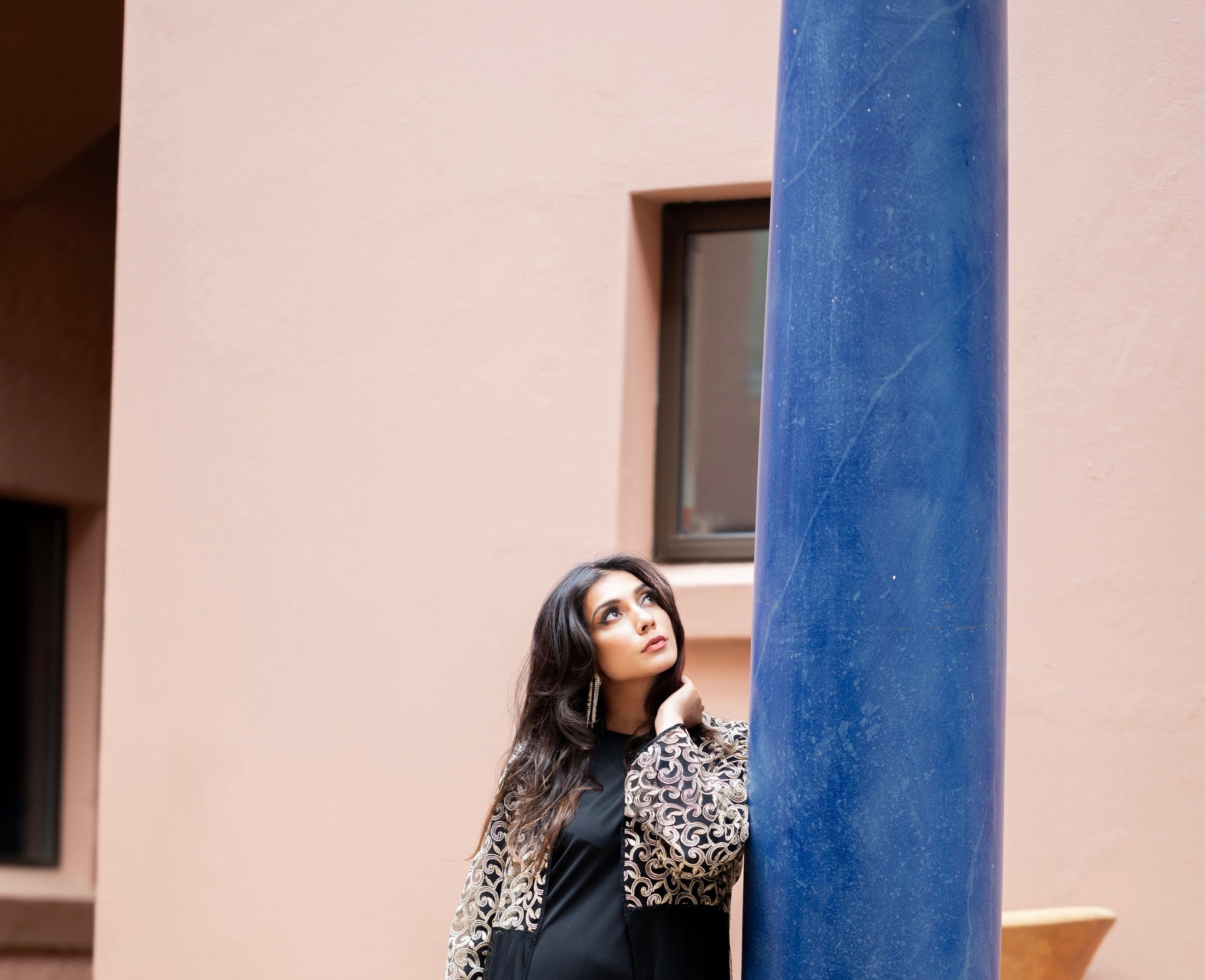 Gold Swirl Abaya with sheer net bottom