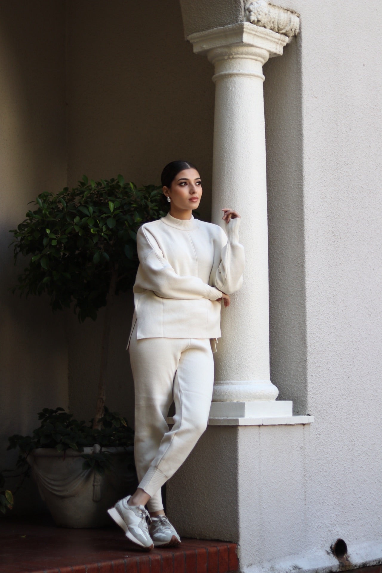 Knit Tracksuit Cream