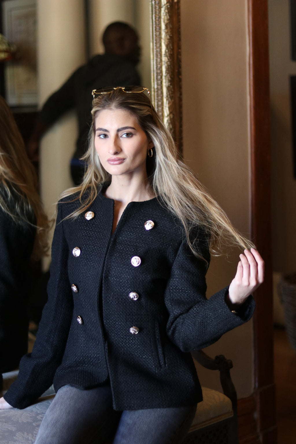 Black Gold Button Down Blazer