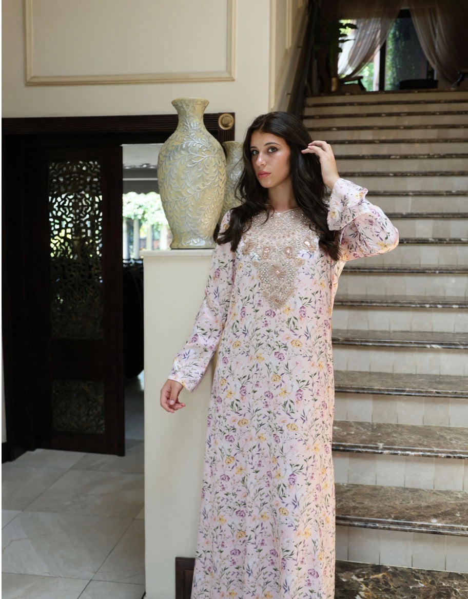 Pink Floral Mukhawar