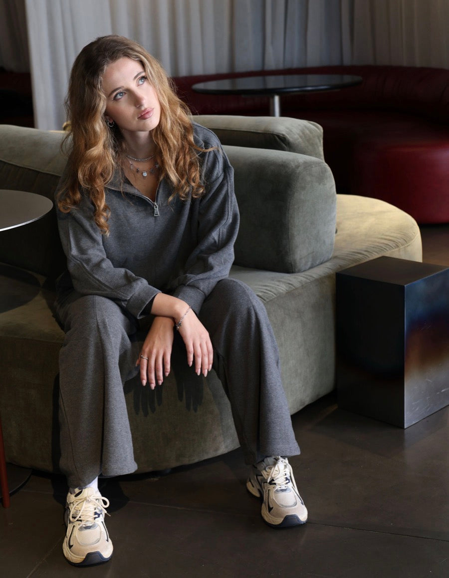 Grey Half-Zip Up