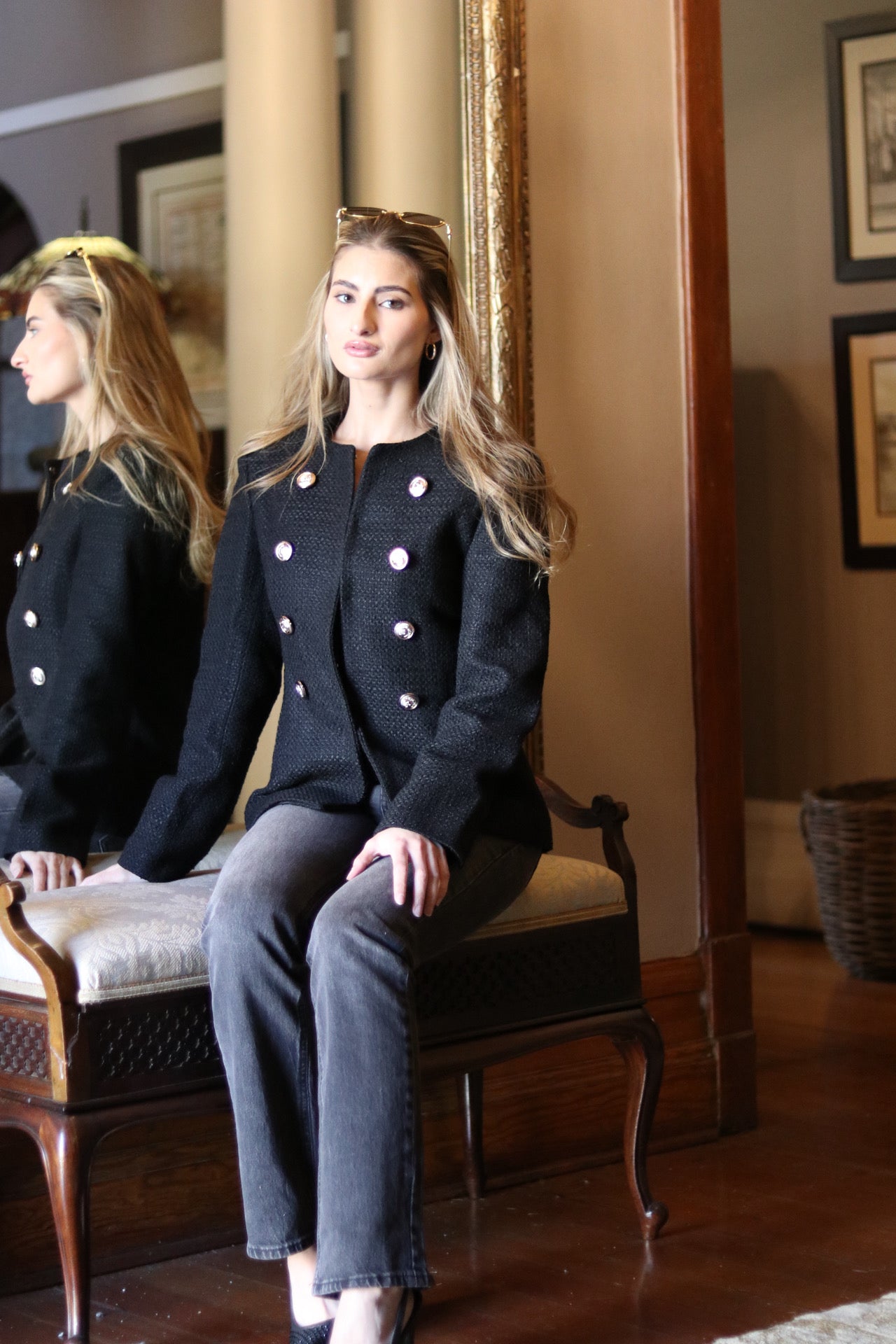 Black Gold Button Down Blazer