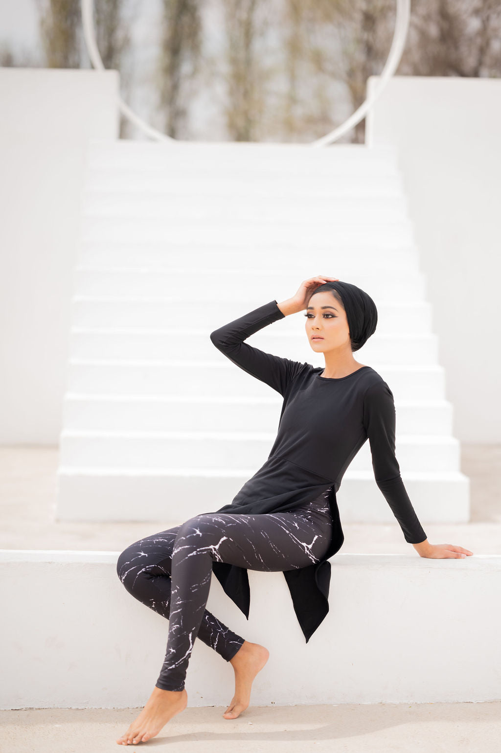 Multi-way with Black Marble Legging