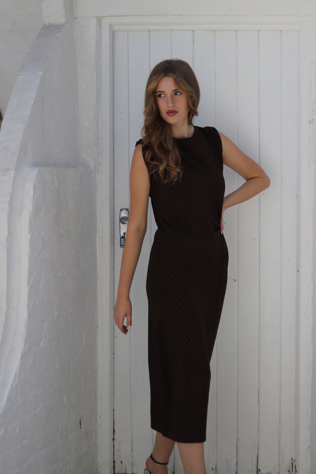 Brown Studded Dress