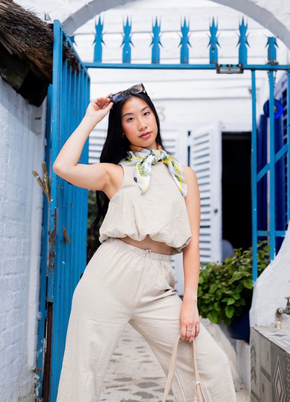 Beige Bubble Crop Co-Ord