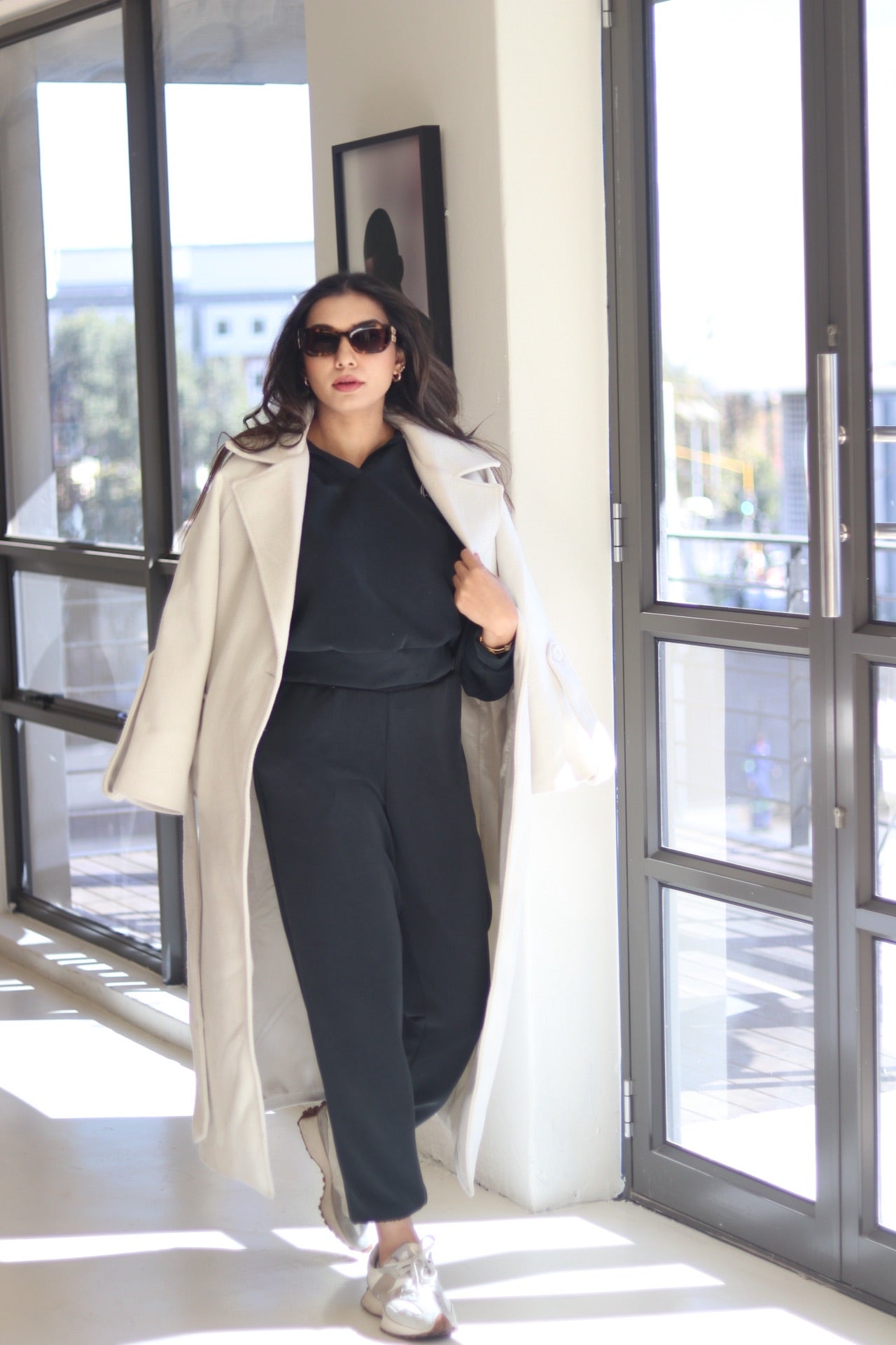 LARO Modal Tracksuit Charcoal V Neck