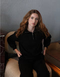 Aspen Black Half-Zip Tracksuit