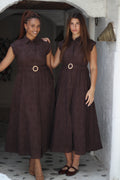 Brown Embroidery Dress