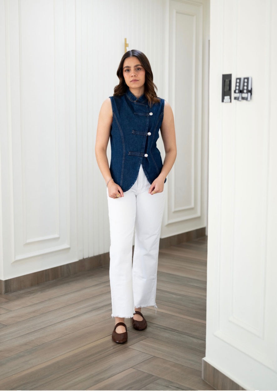 Denim Sleeveless Jacket