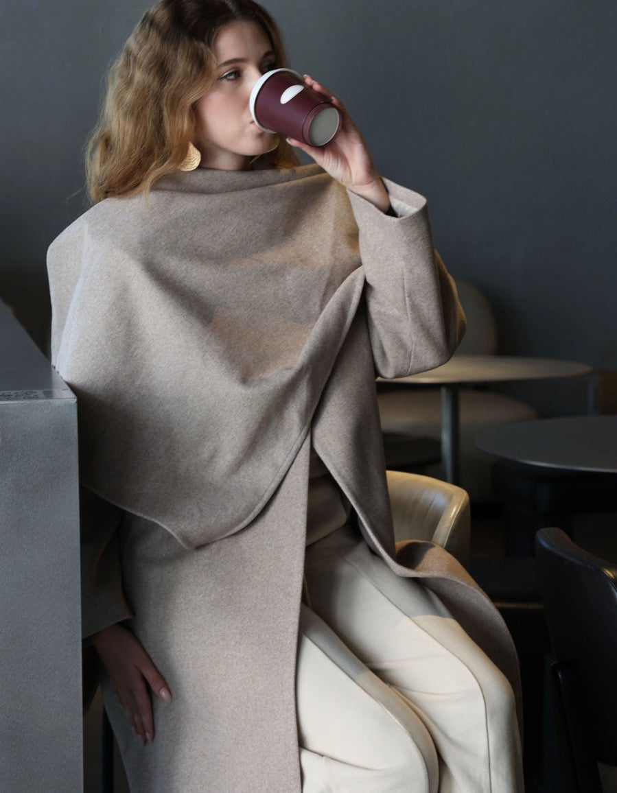Toasted Almond Wrap Coat