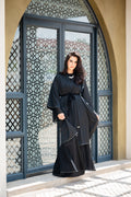Layered abaya with shimmery detail
