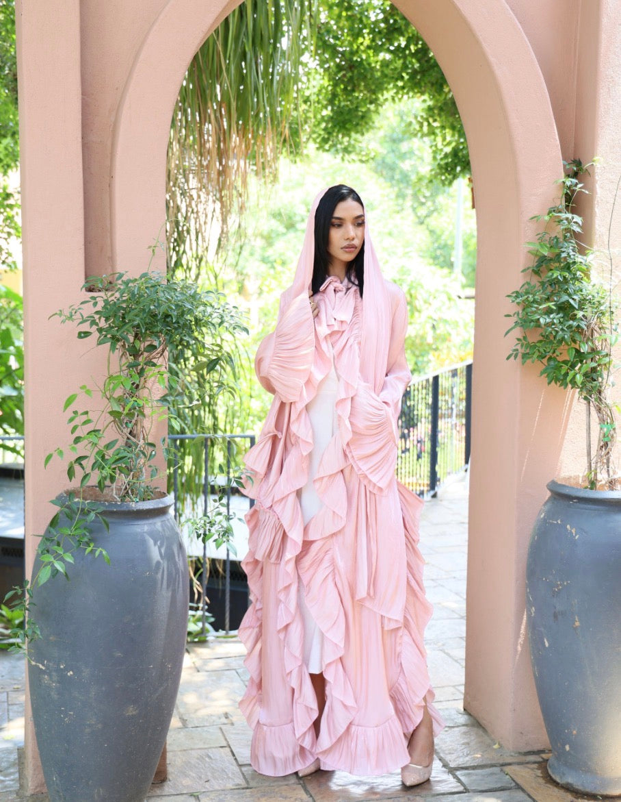 Pink Frill Abaya