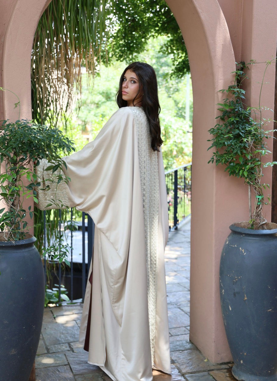 Beige Mirror Abaya
