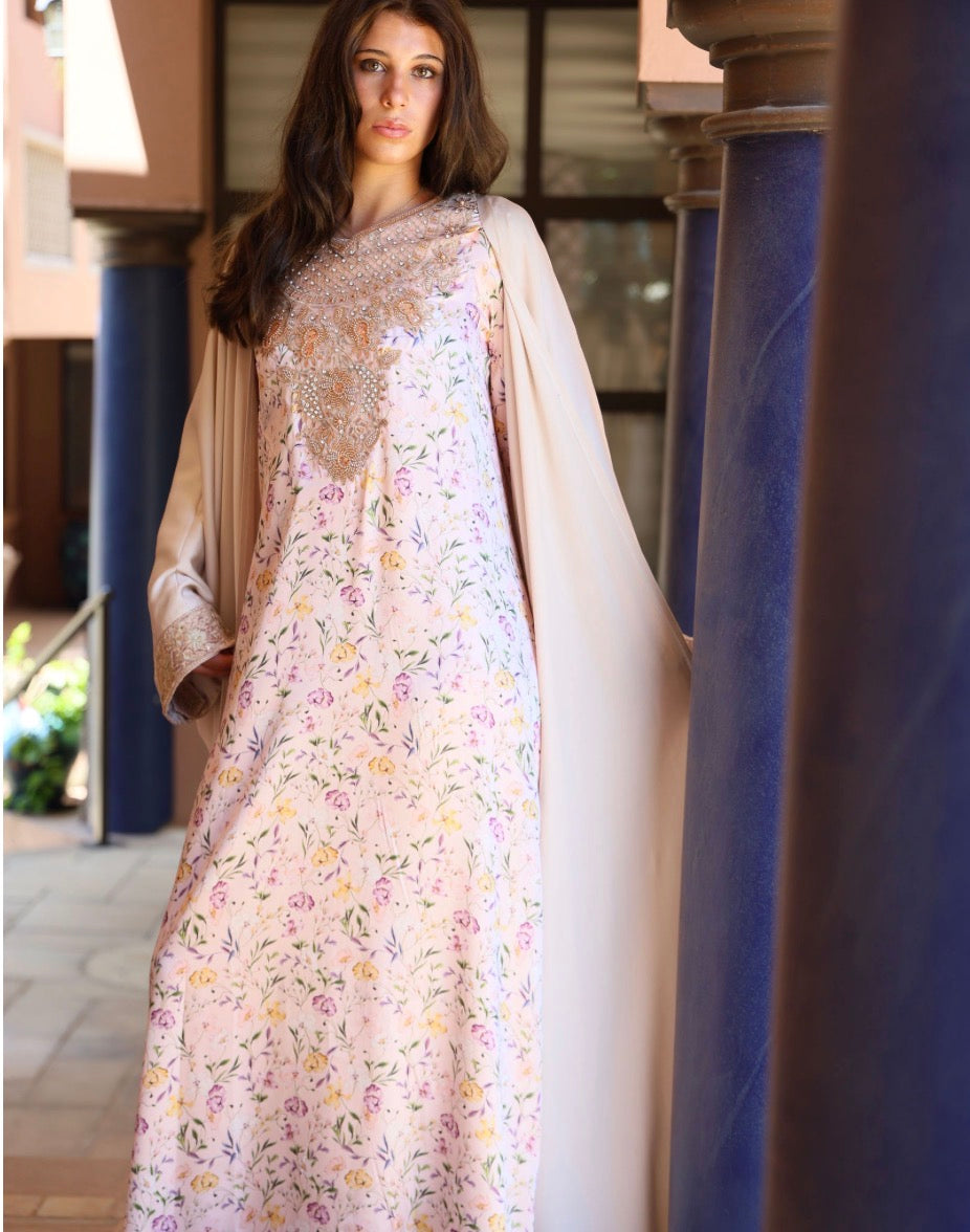 Pink Floral Mukhawar
