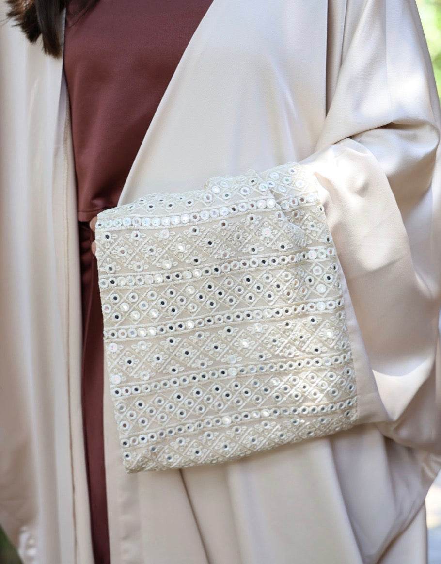 Beige Mirror Abaya