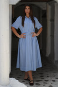 Blue Pinstripe Dress