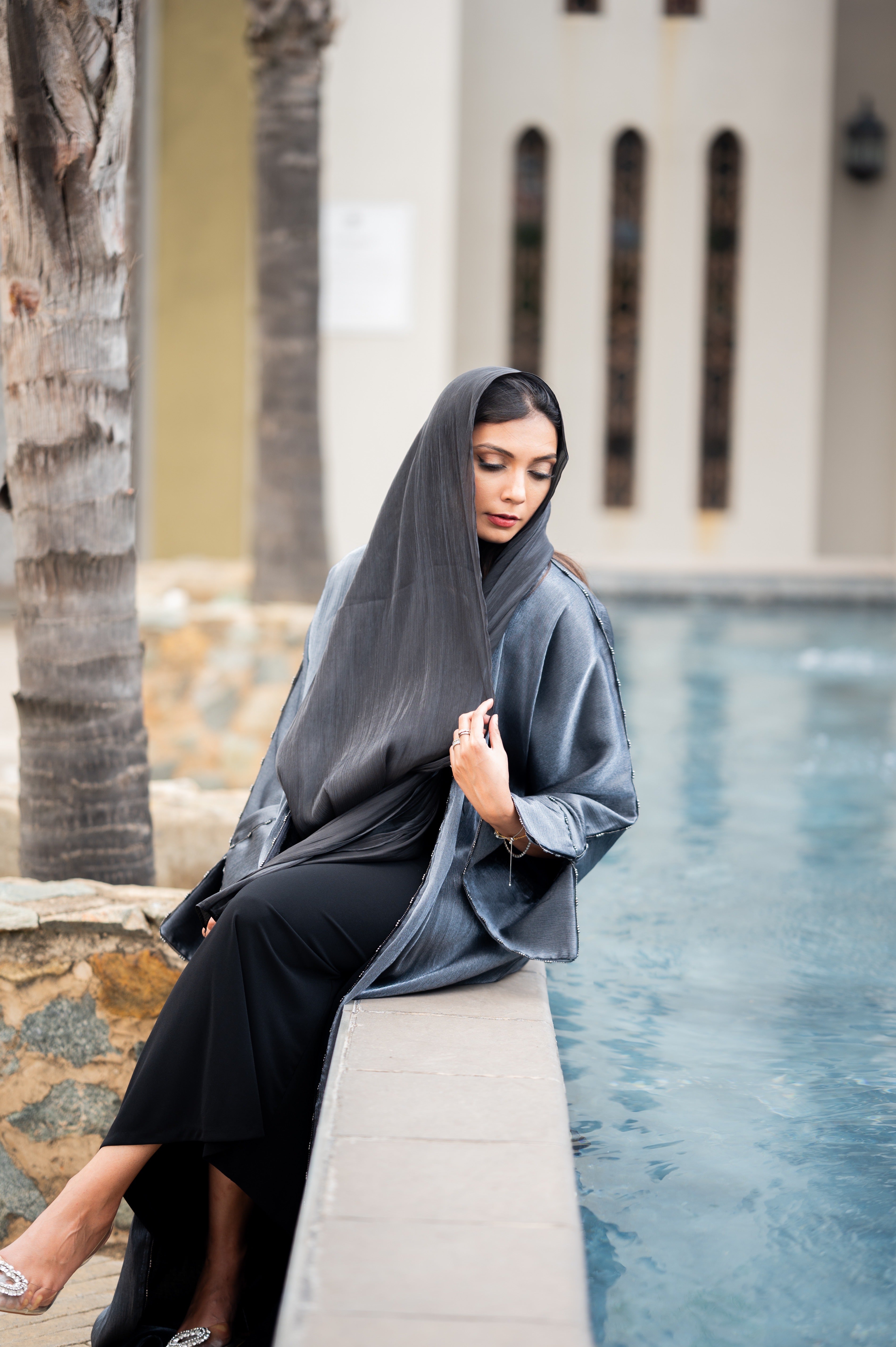 Shimmery Night soft abaya