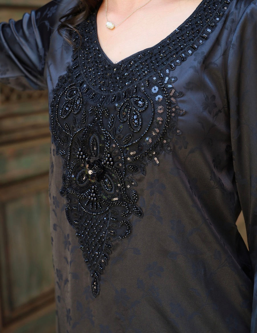 Black with Beaded Front ad Sleeves