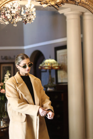 Warm Melton Coat Camel