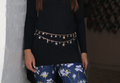 Pearls and Blue Charms Linked Waist Belt
