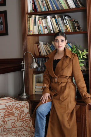 Suede Coat Tan
