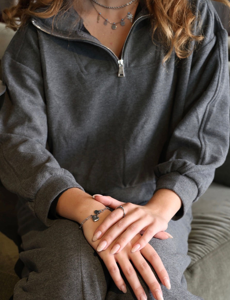 Grey Half-Zip Up