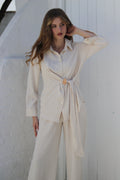 Beige Tie-Up Broiche Co Ord